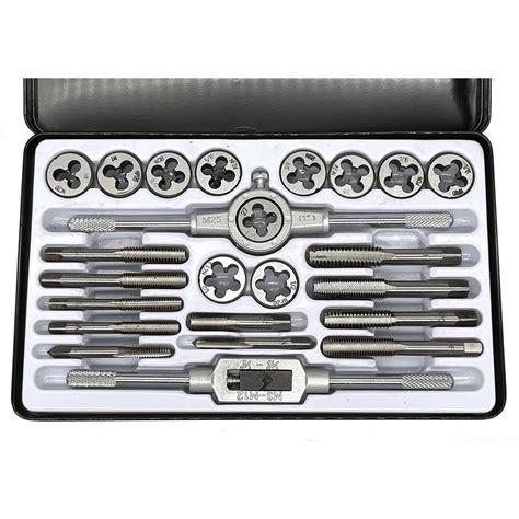 24 Piece Unf Unc Tap And Die Set Car Builder Kit And Classic Car