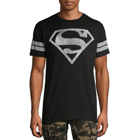 Dc Comics Mens And Big Mens Superman Logo Distressed Stripe Sleeve