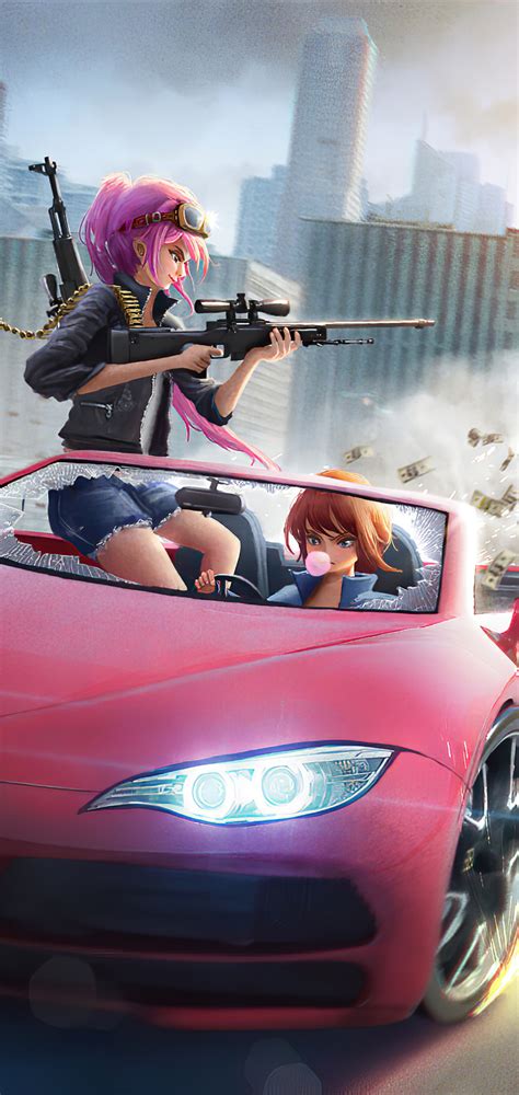 1080x2280 Anime Girls Car Chase 4k One Plus 6huawei P20honor View 10