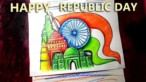 How To Draw Republic Day Drawing Step By Step Republic Day Poster