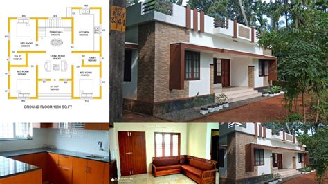 1000 Square Feet 3 Bedroom Single Floor Low Cost House And Plan Home