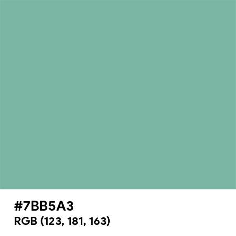 Dusty Jade Green Color Hex Code Is 7bb5a3