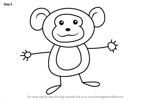 How To Draw A Monkey For Kids Animals For Kids Step By Step