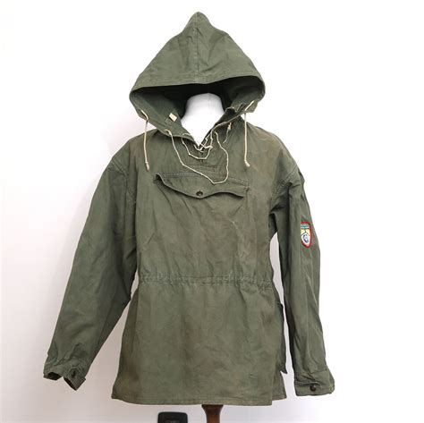 Vintage 1970s Military Green Canvas Anorak Army Military Etsy