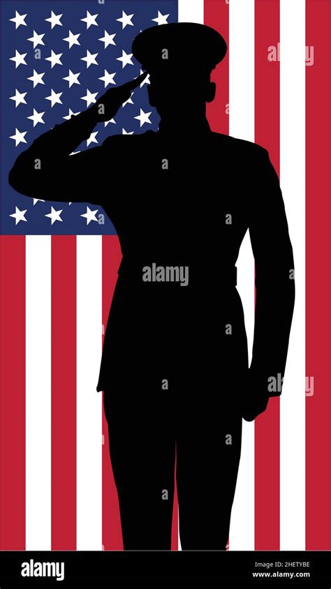 Military Police Army Marine Navy Air Force Soldier Salute Silhouette In