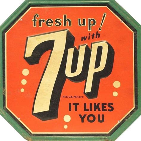 1940s 1950s Original 7up Soda Tin Advertising Sign Advertising Signs