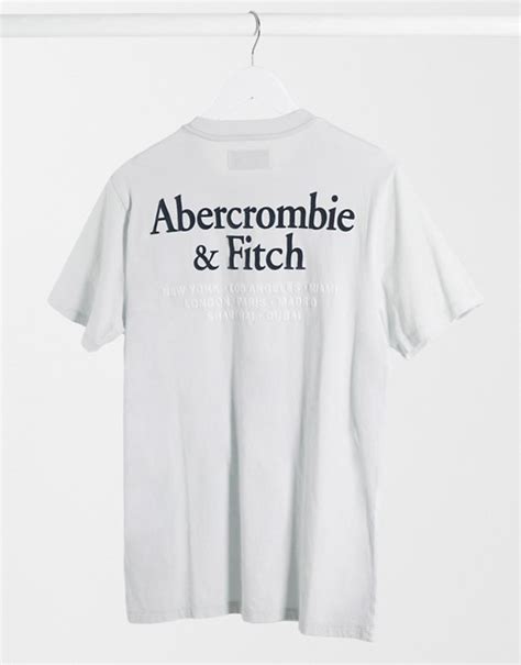 abercrombie and fitch back logo print t shirt in light blue asos