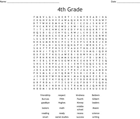 4th Grade Word Search Wordmint