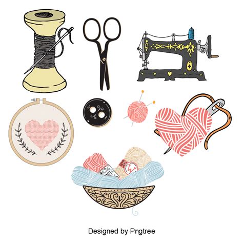 Transparent Background Sewing Kit Clipart