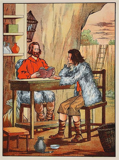 Robinson Crusoe And Friday Illustration From The Story Of Robinson