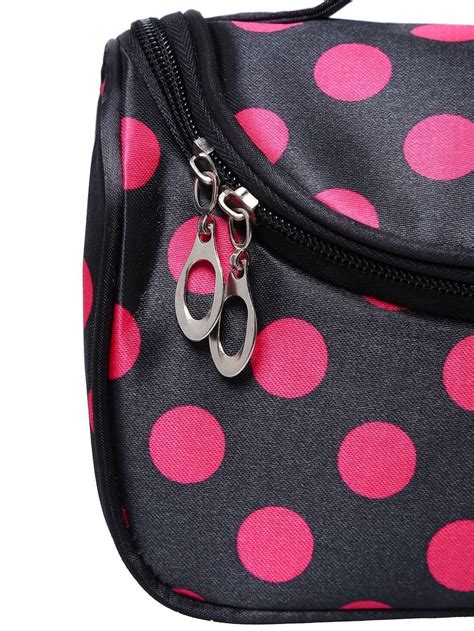 Black Polka Dot Zipper Cosmetic Bag Sheinsheinside