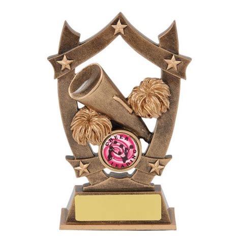 06 Large Cheerleading Star And Shield Resin Trophy Olympia Trophies