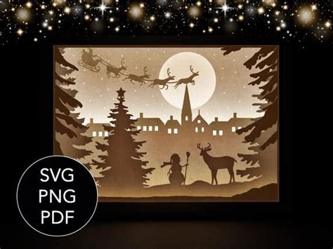 Christmas 3D Shadow Box SVG Layered SVG File for Cricut - Etsy