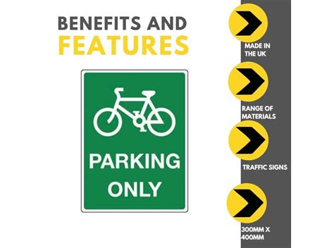 Parking Only Bicycle Symbol Sign 300mm X 400mm Safe Industrial