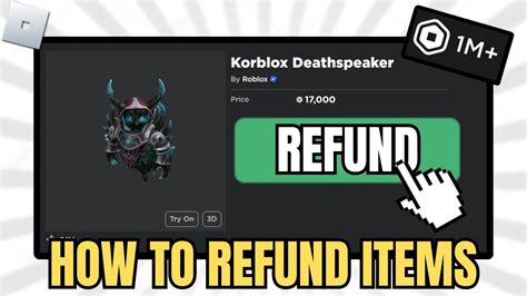 How To Refund Items On Roblox To Get Your Robux Back Working Youtube