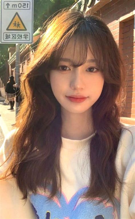Cute Korean Wispy Bangs Long Hairstyles Soft Layered Long Hair