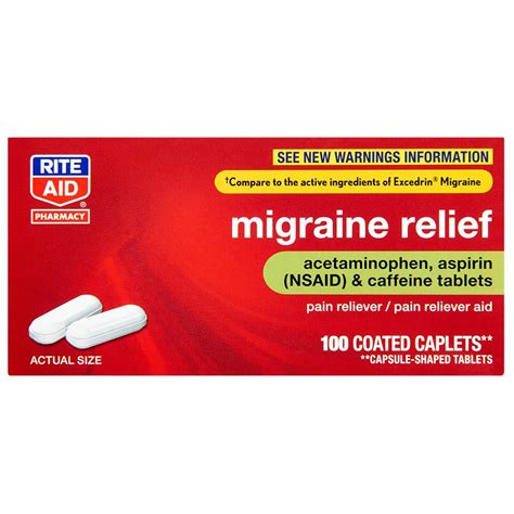 Buy Rite Aid Migraine 250mg Aspirin 250mg Caffeine 65mg 100 Count