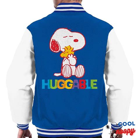 Peanuts Snoopy And Woodstock Happy Mens Varsity Jacket