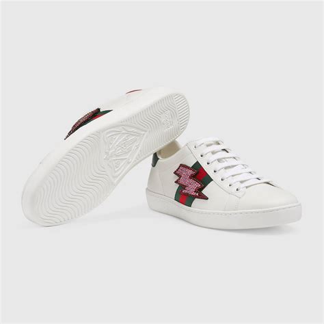 Ace Embroidered Low Top Sneaker Gucci Womens Sneakers 431918a38g09064
