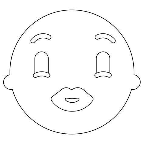 Kiss Face Emoji Coloring Page ColouringPages