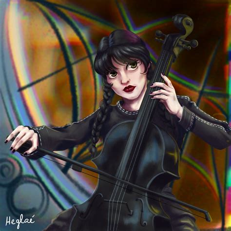 Artstation Wednesday Addams And Cello
