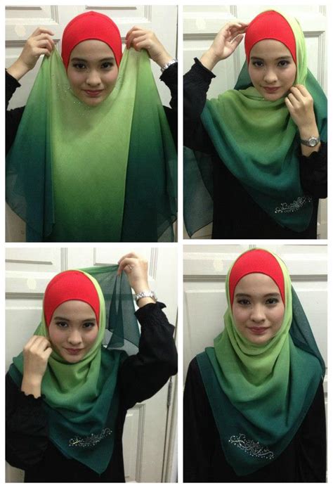 Cara Pakai Tudung Bawal Crown Cara Pakai Tudung Bawal Fesyen Terkini