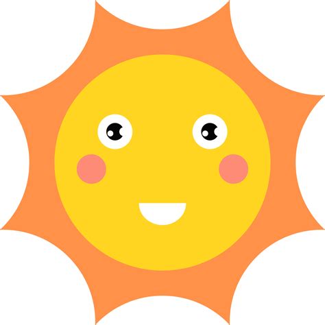 Smiling Sun Cartoon Clipart Design Illustration 9351644 Png