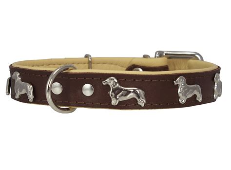 Real Leather Soft Leather Padded Dog Collar Dachshund