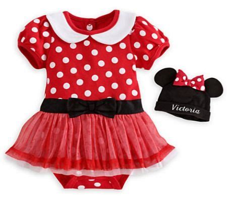 Minnie Mouse Red Disney Cuddly Bodysuit Dress Set For Baby