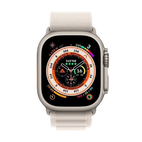 Apple Watch Ultra Gps Cellular 49mm Titanyum Kasa Ve Yıldız Işığı