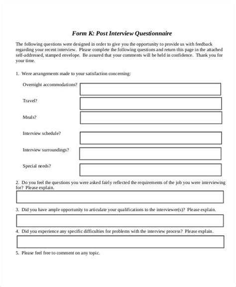 Tips For Job Interview With Sample Questionnaire Examples Vrogue Co