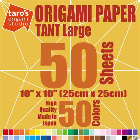 Buy Taros Origami Studio Tant Large 10 Inch Double Sided 50 Colors