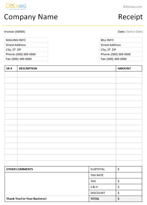 Free 13 Sample Rent Invoice Templates In Pdf Ms Word 13 Blank Receipt
