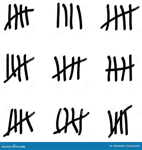 Tally Marks Icon Set Stock Vector Illustration Of Days 138956690