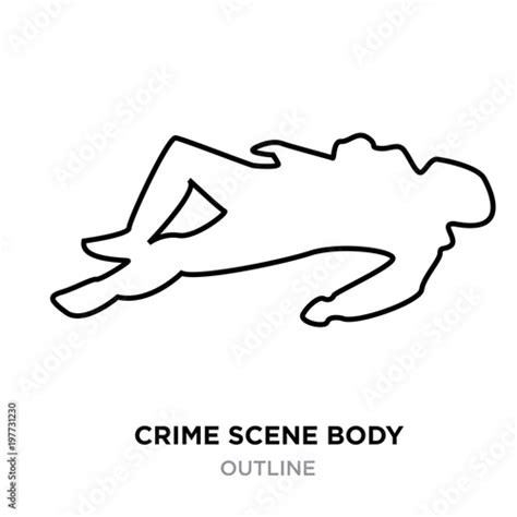 Crime Scene Body Outline On White Background Vector Illustration Stock Vector Adobe Stock