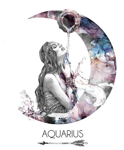 Zodiac Art Illustrations Aquarius Emma Nesler