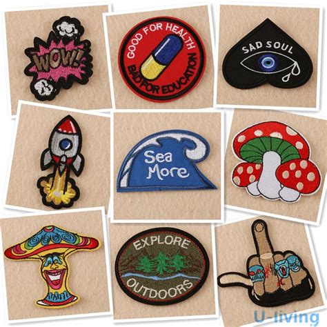 1pcs Mix Fashion Patches For Clothing Iron On Embroidered Sew Applique