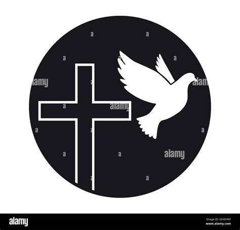 Dove Flying With A Symbol Of Religion Cross Dove Of Peace Vector