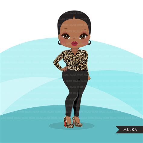Afro Black Woman Clipart With Business Suit Briefcase And Glasses Afr Mujka Cliparts
