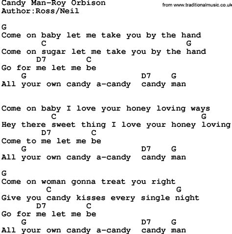 Country Musiccandy Man Roy Orbison Lyrics And Chords