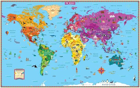 Kids Illustrated Map Of The World Rand Mcnally Store