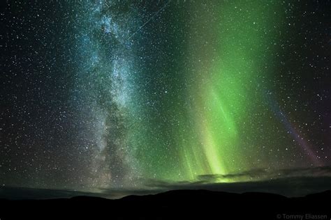 The Milky Way A Meteor And An Aurora Borealis Draping