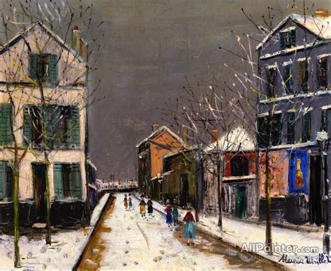 Maurice Utrillo Landscape Of Bourg La Reine In The Snow Oil Painting
