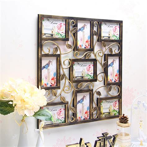 Wall Hanging Bronze Floral Vine Collage Photo Frames Picture Display