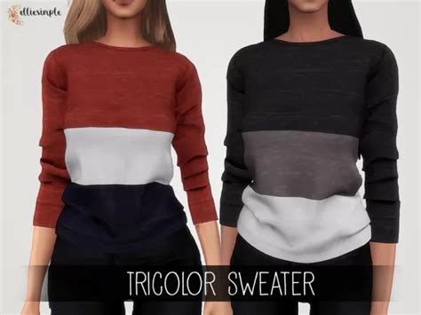 Elliesimple Tricolor Sweater The Sims 4 Download Simsdomination