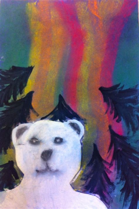 Art Expression Of Imagination Polar Bears Under The Northern Lights