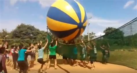 Watch As These People Play Volleyball Using A Gigantic Ball