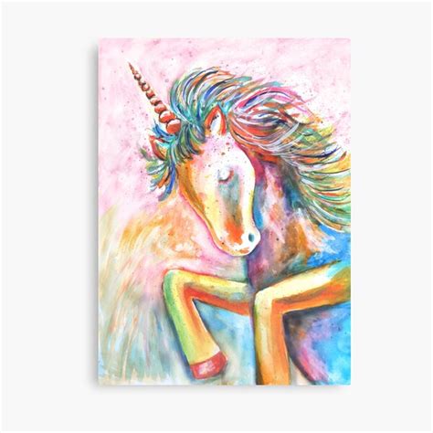 Rainbow Unicorn Canvas Print For Sale By Studiokaufmann Redbubble