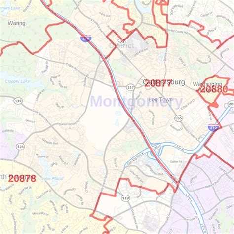 Montgomery County Maryland Zip Codes Map