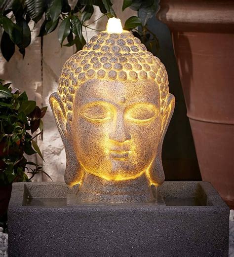 Soothe Your Senses With This Enchanting Buddha Head Fountain With Led